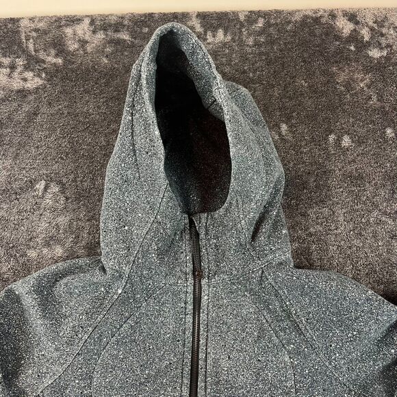Lululemon Scuba Hoodie Full Zip Jacket Speckled Blue Thumb Holes Fleece 8 - Picture 2 of 12